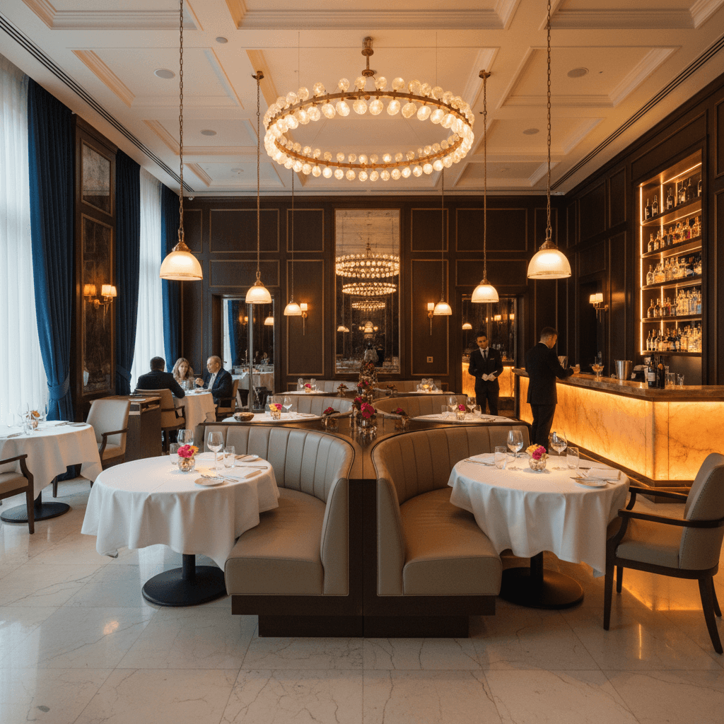 Michelin-star restaurant with upscale dining environment