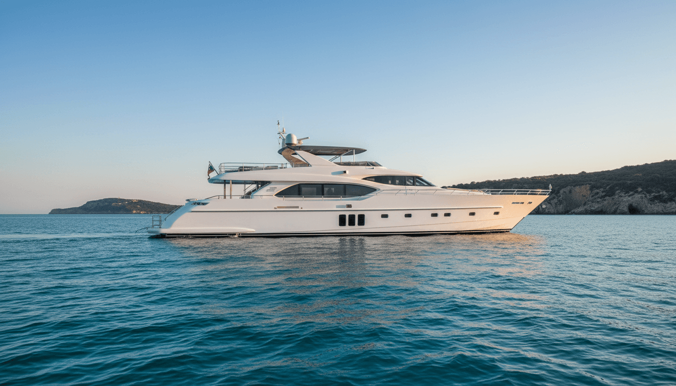 Luxury yacht at sea