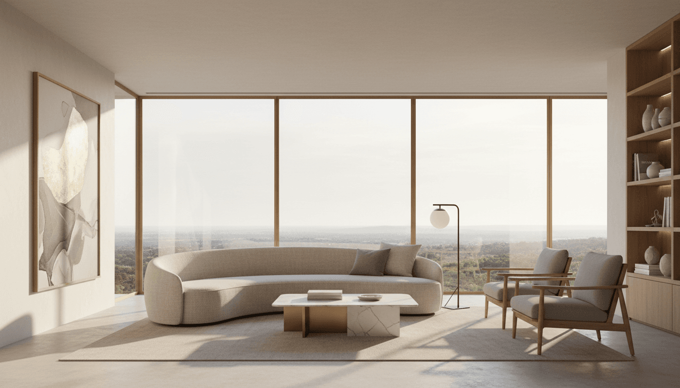 Elegant luxury interior space with refined furnishings and sophisticated design